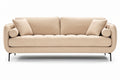 **Moderne beige bank met kussens en ronde armleuningen**