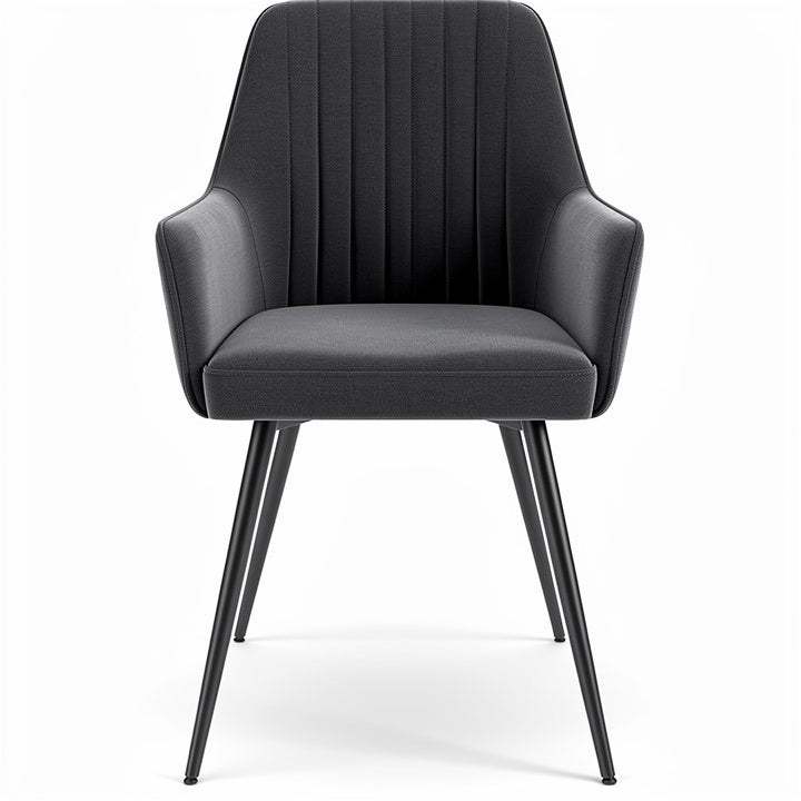 **Moderne grijze stoel met verstelbare rugleuning en slanke poten**